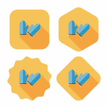 mutfak fırın eldiveni uzun gölge, eps10 simgesiyle düz