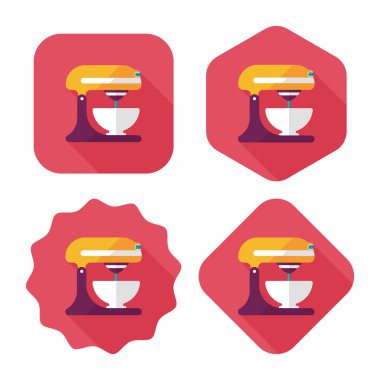Uzun Gölge, eps10 ile mutfak eşyaları elektronik çırpıcı düz simgesi