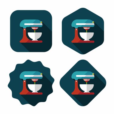 Uzun Gölge, eps10 ile mutfak eşyaları elektronik çırpıcı düz simgesi