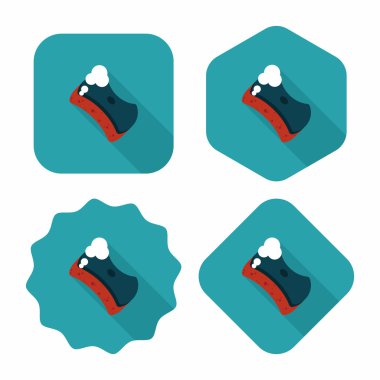 Oyulma yastıkları düz simgesi ile uzun gölge, eps10 mutfak eşyaları