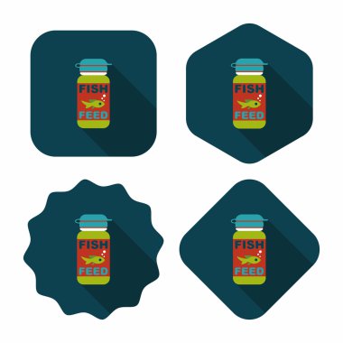 Uzun Gölge, eps10 düz simgesiyle beslemek evde beslenen hayvan balık