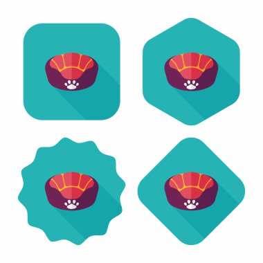 Uzun Gölge, eps10 ile evde beslenen hayvan yatak düz simgesi