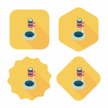 Evde beslenen hayvan su içme uzun gölge, eps10 ile düz simgesi