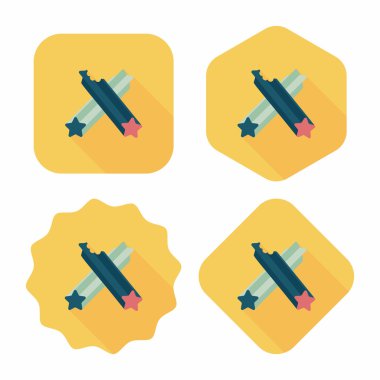 Evde beslenen hayvan köpek diş kemik düz simgesi uzun gölge, eps10 ile temizlik