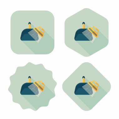 Uzun Gölge, eps10 ile evde beslenen hayvan köpek süpürge düz simgesi