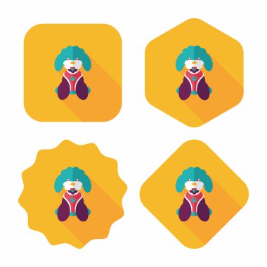 Uzun Gölge, eps10 ile evde beslenen hayvan köpek düz simgesi