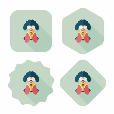 Uzun Gölge, eps10 ile evde beslenen hayvan köpek düz simgesi