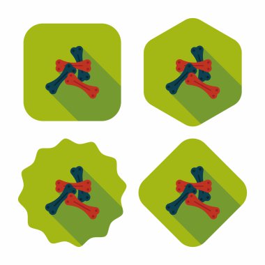 Uzun Gölge, eps10 ile evde beslenen hayvan kemik düz simgesi