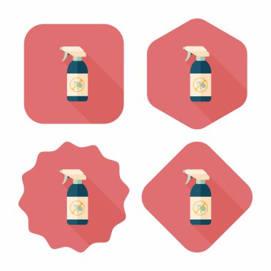 Evde beslenen hayvan pire spreyi uzun gölge, eps10 düz simgesiyle