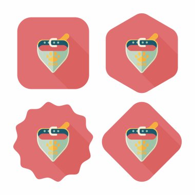 Uzun Gölge, eps10 ile evde beslenen hayvan köpek zincirleri düz simgesi