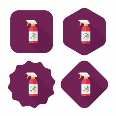 Evde beslenen hayvan pire spreyi uzun gölge, eps10 düz simgesiyle