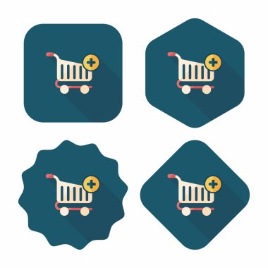 Uzun Gölge, eps10 ile alışveriş sepeti düz simgesi