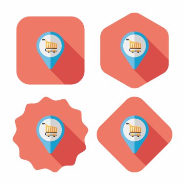 alışveriş kontrol uzun gölge, eps10 ile düz simgesi yerleştir