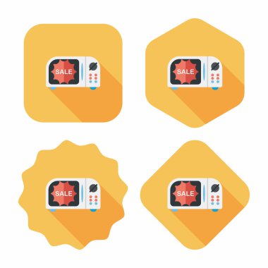 slae mikrodalga fırın düz simgesiyle uzun gölge, eps10 alışveriş