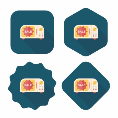 slae mikrodalga fırın düz simgesiyle uzun gölge, eps10 alışveriş