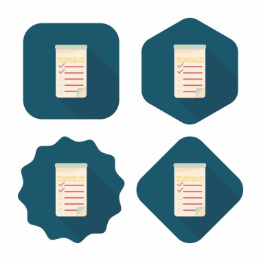 alışveriş listesi uzun gölge, eps10 düz simgesiyle