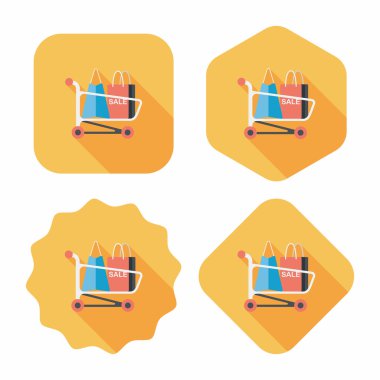 Uzun Gölge, eps10 ile alışveriş sepeti düz simgesi