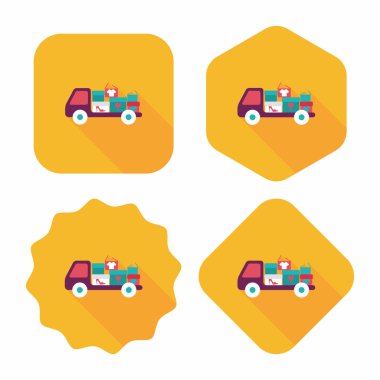 yük taşıma düz simgesi uzun gölge, eps10 ile alışveriş