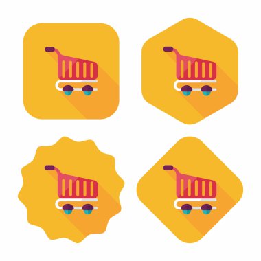 Uzun Gölge, eps10 ile alışveriş sepeti düz simgesi