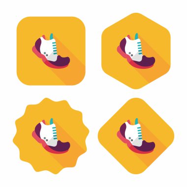 Uzun Gölge, eps10 spor ayakkabı düz simgesi