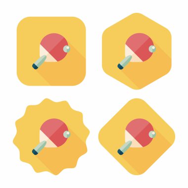 Uzun Gölge, eps10 ile Masa Tenisi raketi düz simgesi