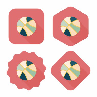 Basketbol düz simgesi ile uzun gölge, eps10