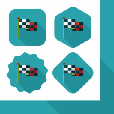 Uzun Gölge, eps10 ile yarış bayraklarını düz simgesi