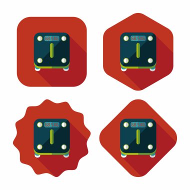 uzun gölge ile ağırlık ölçek düz simgesi