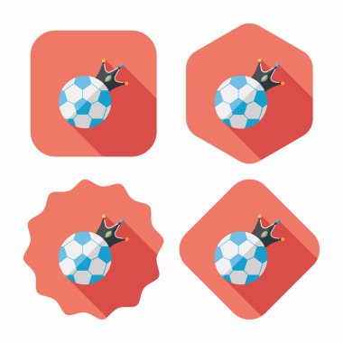 Futbol topu uzun gölge, eps10 düz simgesiyle