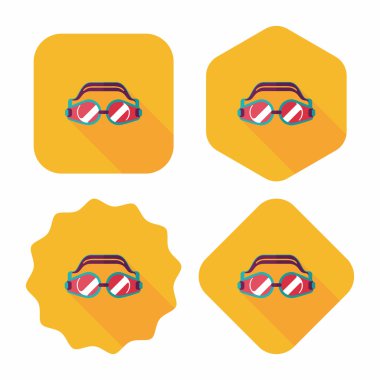 Uzun Gölge, eps10 ile düz simgesi Yüzme gözlüğü