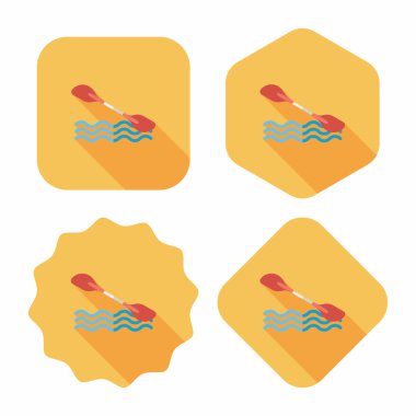 Tekne kürek uzun gölge, eps10 düz simgesiyle