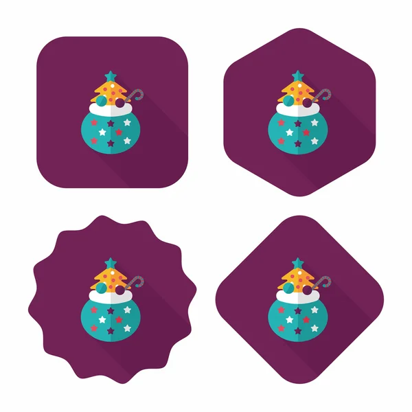 Santa geschenken platte pictogram met lange schaduw, eps10 — Stockvector
