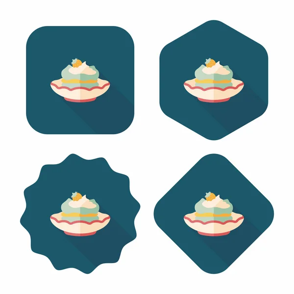 De platte pictogram taart met lange schaduw, eps10 — Stockvector