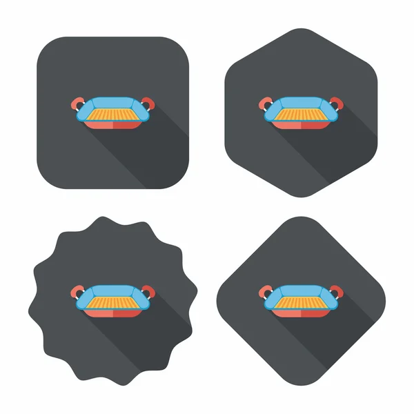 Bakeware flat icon with long shadow, eps10 — стоковый вектор