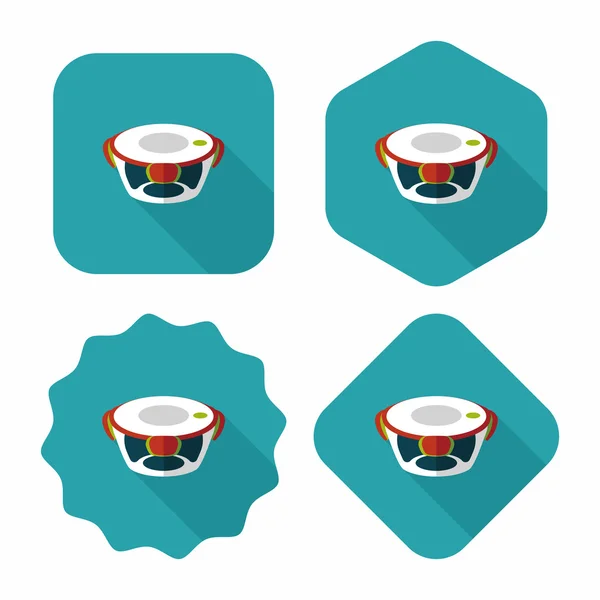 Récipient de conservation des ustensiles de cuisine icône plate avec ombre longue, eps1 — Image vectorielle