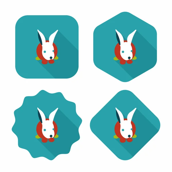 Pet rabbit flat icon with long shadow,eps10 — Stock Vector