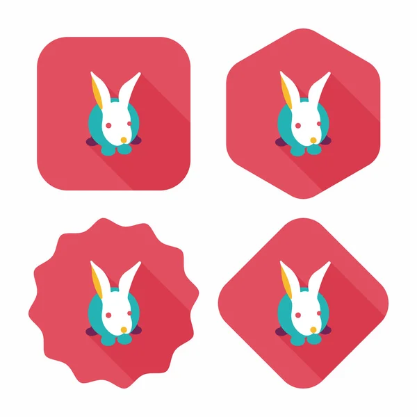 Kanin flat ikonen med långa skugga, eps10 — Stock vektor