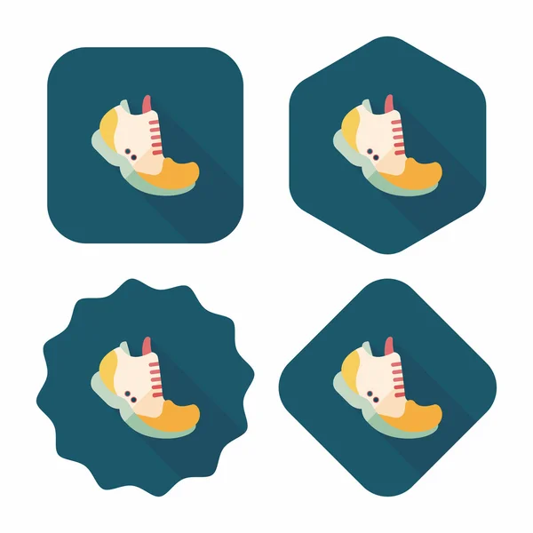 Sneaker flat icon with long shadow, eps10 — стоковый вектор