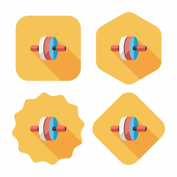 Exercise roller flat icon with long shadow,eps10 — Stock Vector