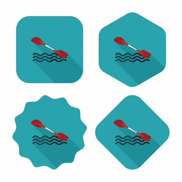 Boating paddle flat icon with long shadow, eps10 — Stock Vector