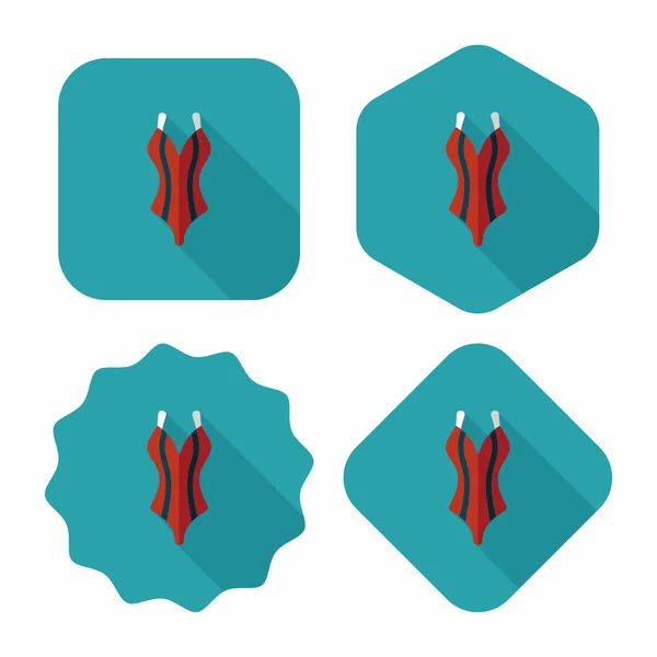 Zwemmen past bij platte pictogram met lange schaduw, eps10 — Stockvector
