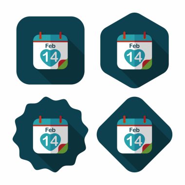 Uzun Gölge, eps Sevgililer günü 14 Şubat düz simgesiyle