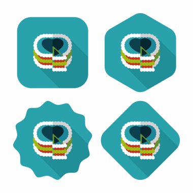 Uzun Gölge, eps10 ile Sevgililer günü pastası düz simgesi