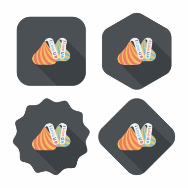 Uzun Gölge, eps10 ile Sevgililer günü çikolata düz simgesi