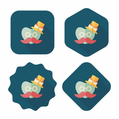 Sevgililer günü aşk kalp düz simgesi ile uzun gölge, eps10