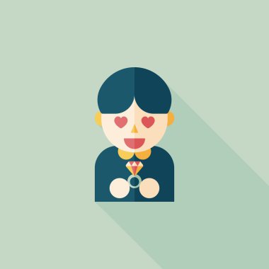 Düğün damat uzun gölge, eps10 düz simgesiyle