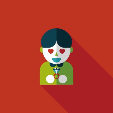 Düğün damat uzun gölge, eps10 düz simgesiyle