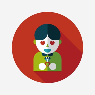 Düğün damat uzun gölge, eps10 düz simgesiyle