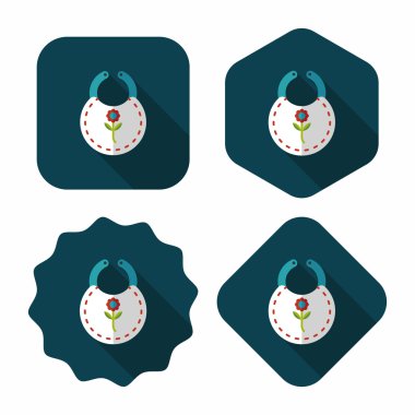 Bebek önlüğü uzun gölge, eps 10 düz simgesiyle