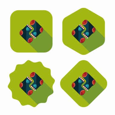 Noel çorap uzun gölge, eps 10 düz simgesi